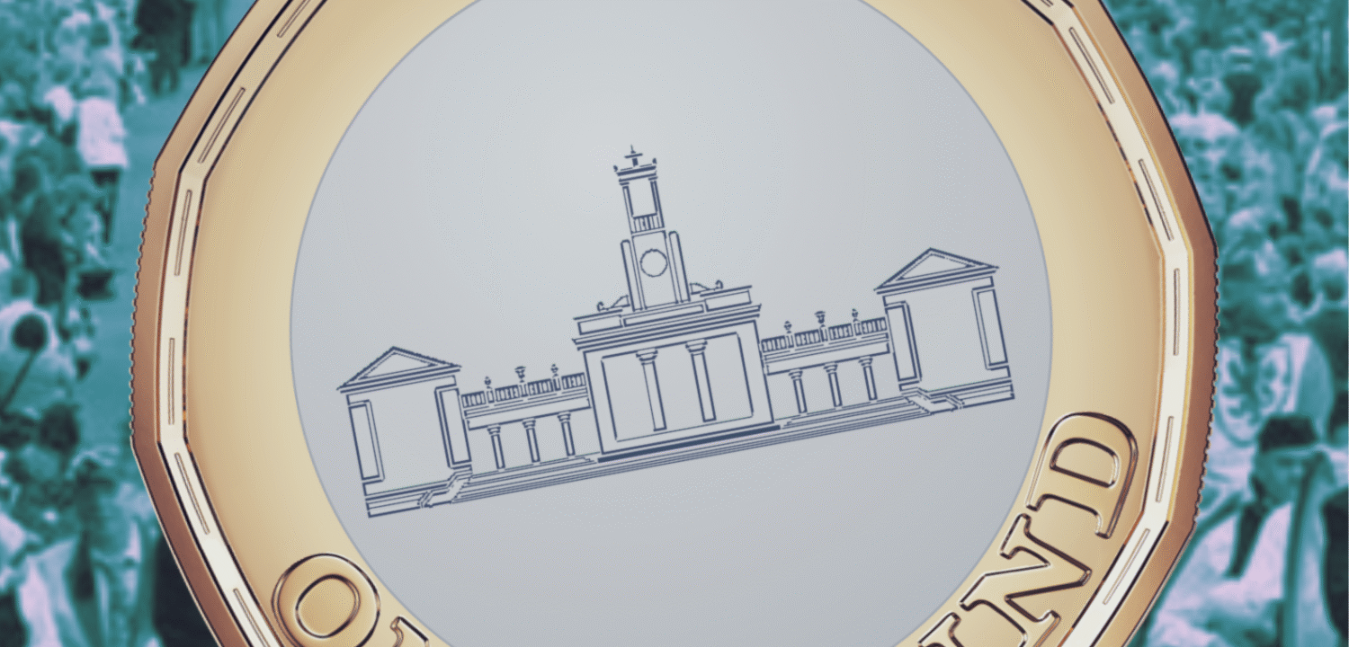 image of a pound coin that says pound for the procession - every donation helps